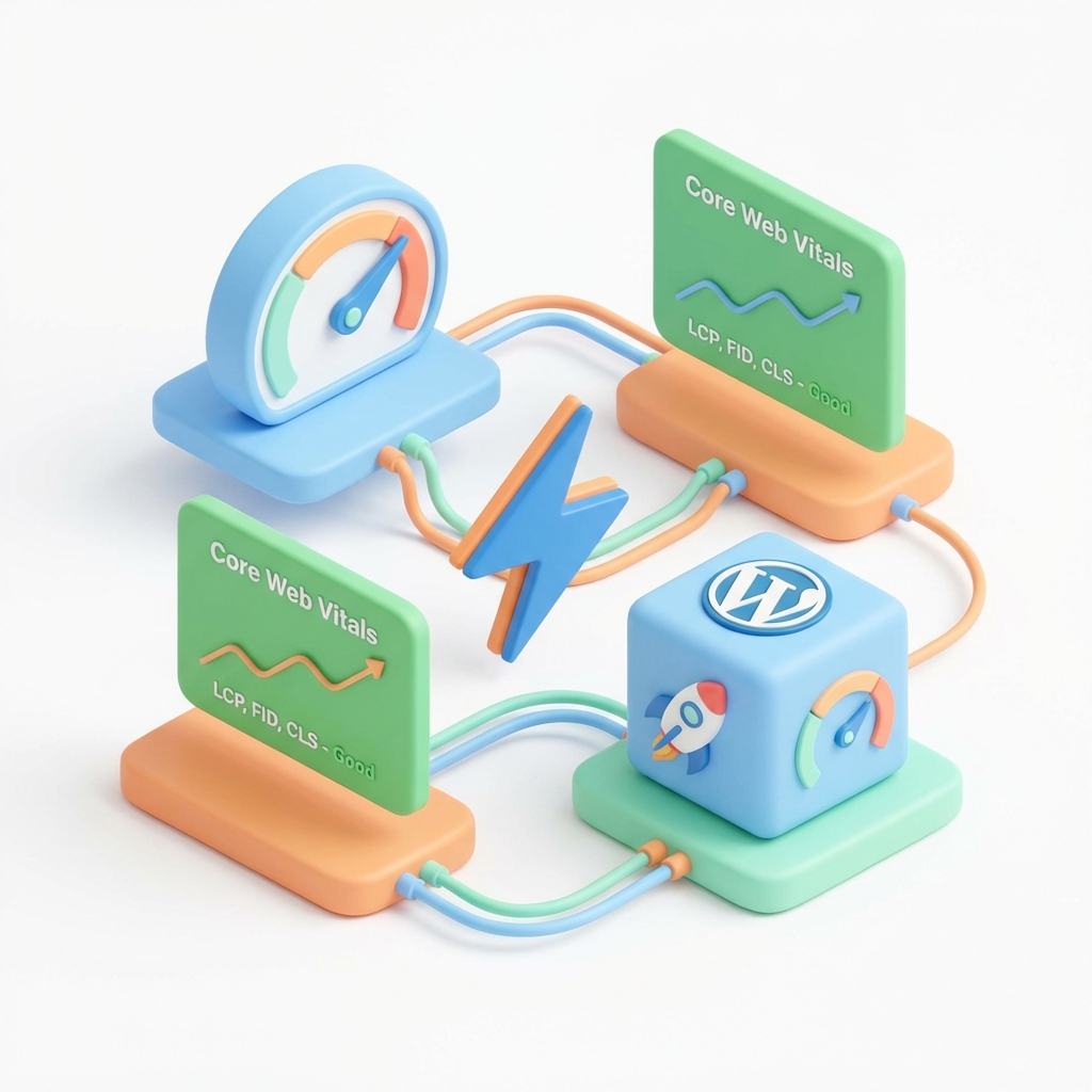 Optimización WordPress y WooCommerce - arquitectura tecnológica 3D